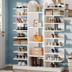13-Tier Shoe Rack, Freestanding Entryway Shoe Organizer with Open Shelves