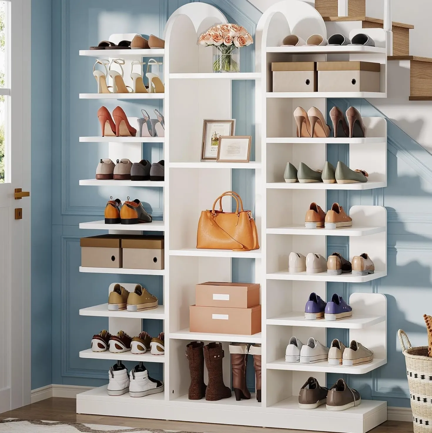 13-Tier Shoe Rack, Freestanding Entryway Shoe Organizer with Open Shelves