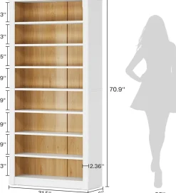 8-Tier Shoe Rack, Wooden Freestanding Shoe Storage Cabinet for 32-40 Pairs