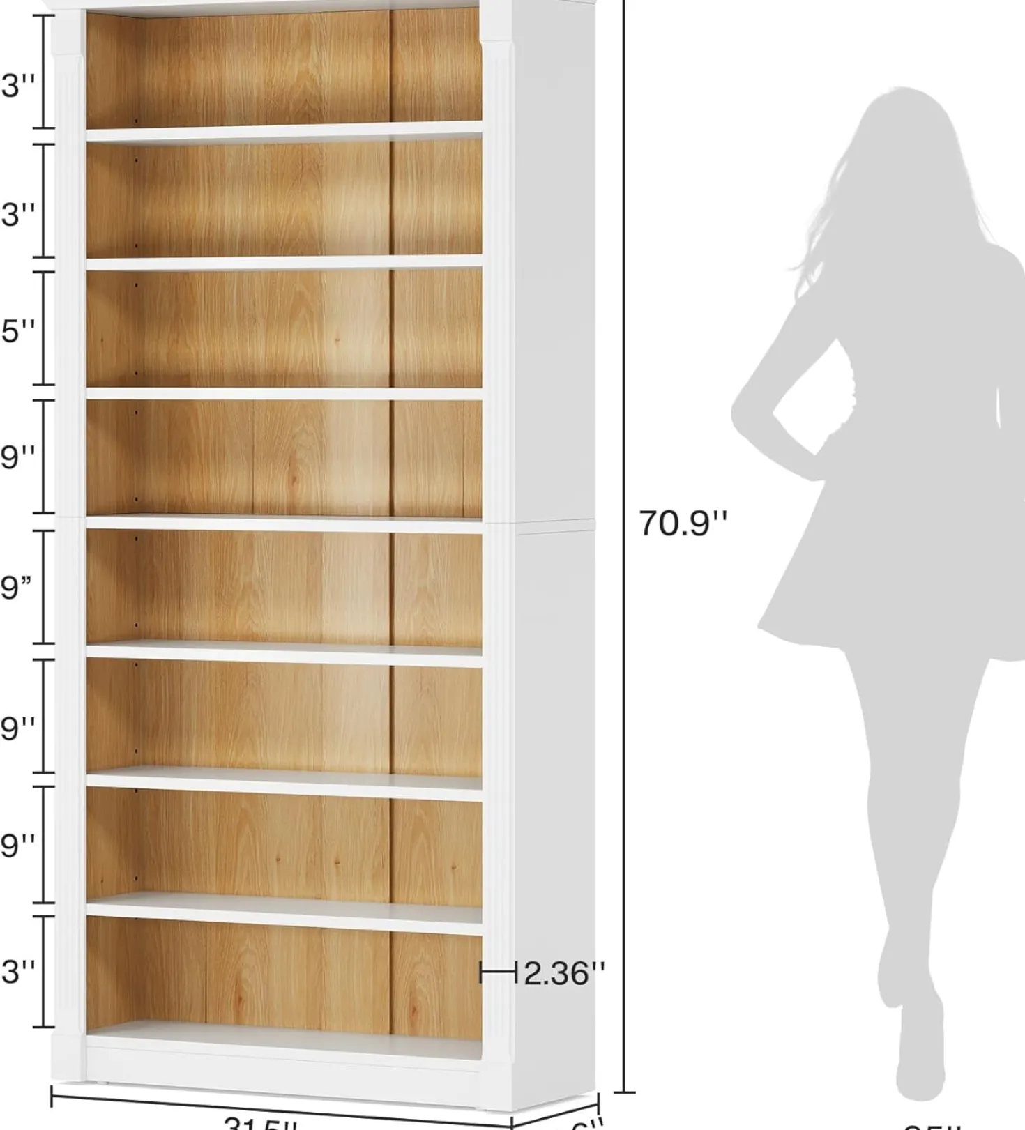 8-Tier Shoe Rack, Wooden Freestanding Shoe Storage Cabinet for 32-40 Pairs
