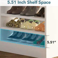 8-Tier Shoe Rack, Wooden Shoe Shelf Shoe Storage Cabinet