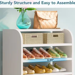 8-Tier Shoe Rack, Wooden Shoe Shelf Shoe Storage Cabinet