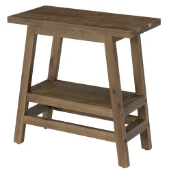 2-Tier Small Side Table, Farmhouse Rectangular Nightstand for Living Room, Bedroom
