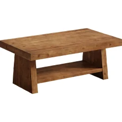 2-Tier Solid Wood Coffee Table, 47