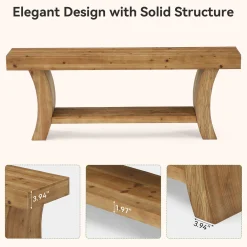 2-Tier Solid Wood Console Table, 63