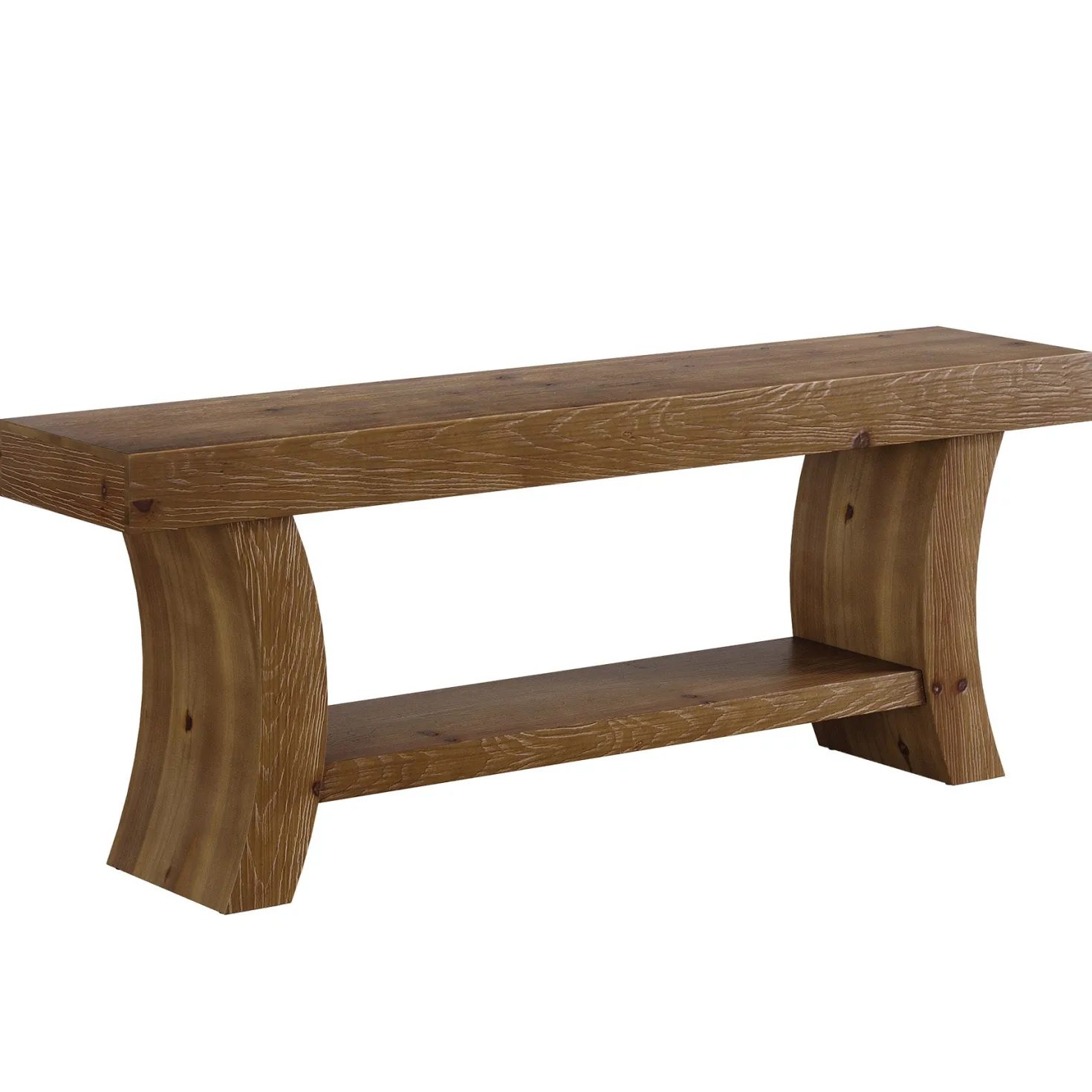 2-Tier Solid Wood Console Table, 63" Farmhouse Sofa Table Behind Couch