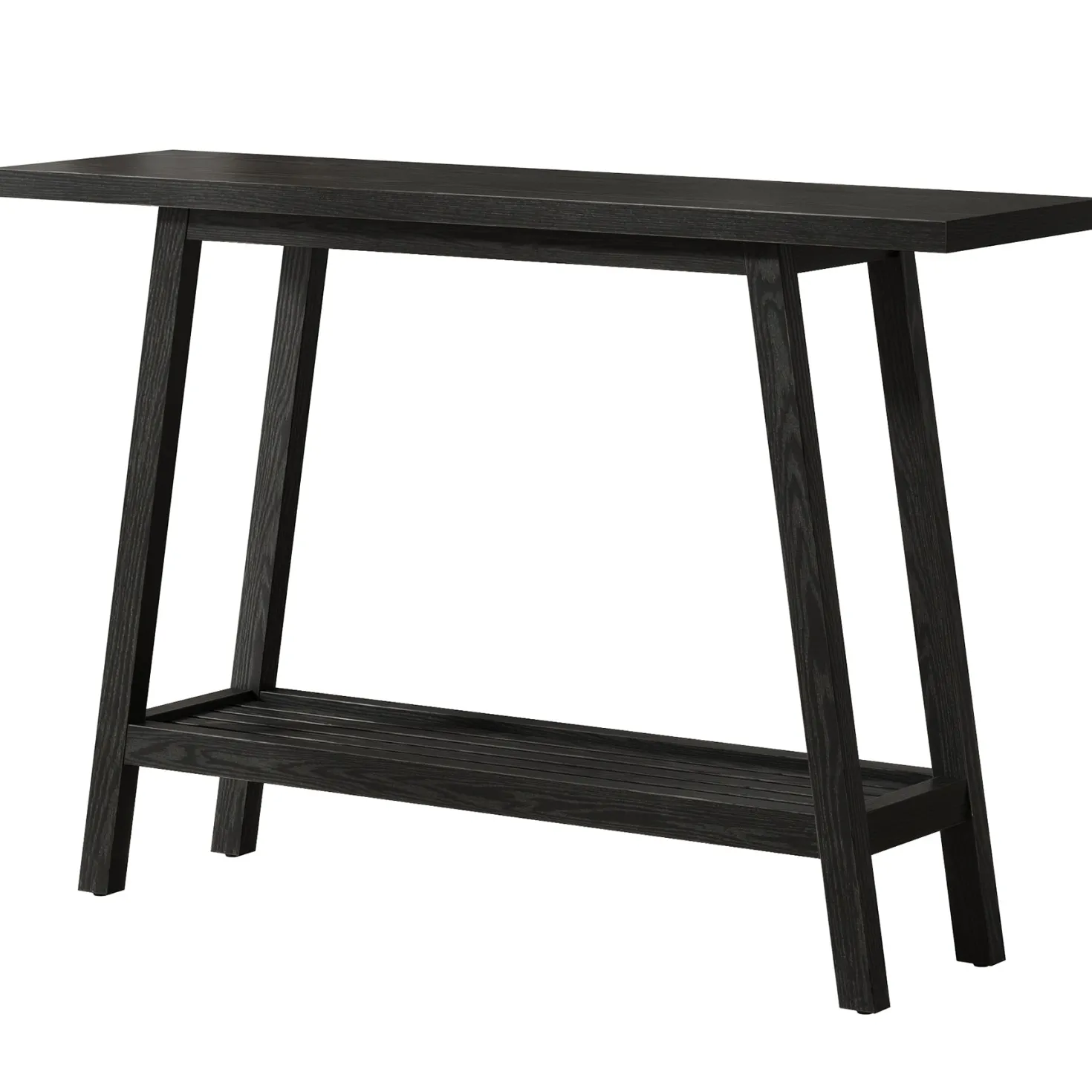 2-Tier Solid Wood Console Table, 41.3" Entryway Table with Storage Shelf