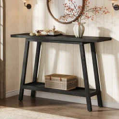 2-Tier Solid Wood Console Table, 41.3