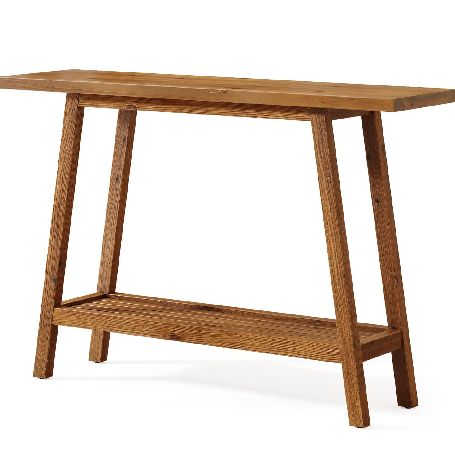 2-Tier Solid Wood Console Table, 41.3" Entryway Table with Storage Shelf
