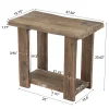 2-Tier Solid Wood End Table, Rectangle Side Table Nightstands for Living Room, Bedroom
