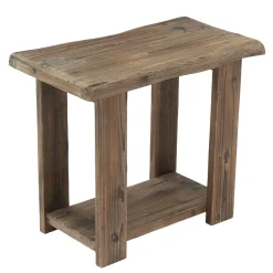2-Tier Solid Wood End Table, Rectangle Side Table Nightstands for Living Room, Bedroom