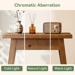 2-Tier Solid Wood End Table, Farmhouse Side Table with Storage for Living Room