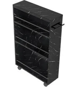 4-Tier Storage Cart, Slim Rolling Narrow Kitchen Cart for Small Place