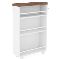 4-Tier Storage Cart, Slim Rolling Narrow Kitchen Cart for Small Place