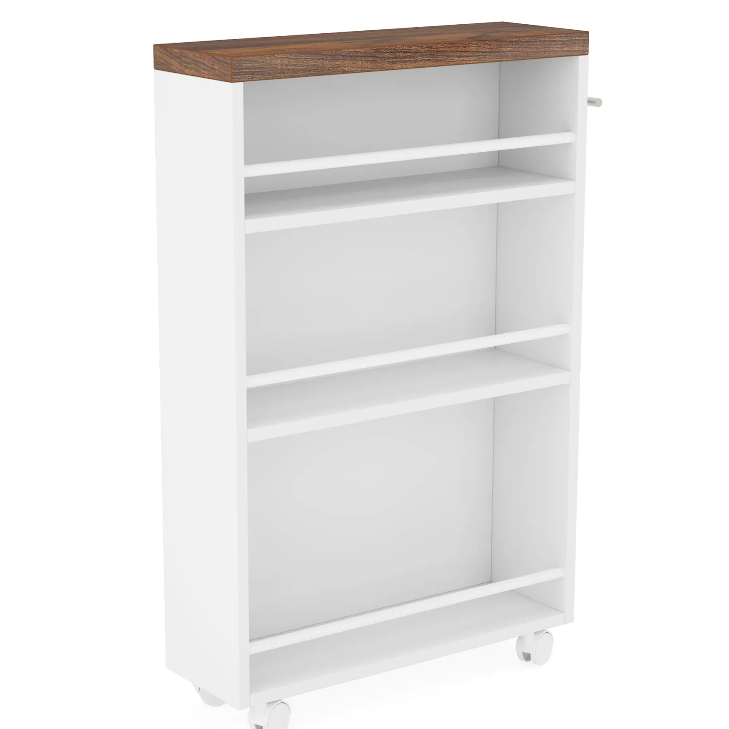 4-Tier Storage Cart, Slim Rolling Narrow Kitchen Cart for Small Place
