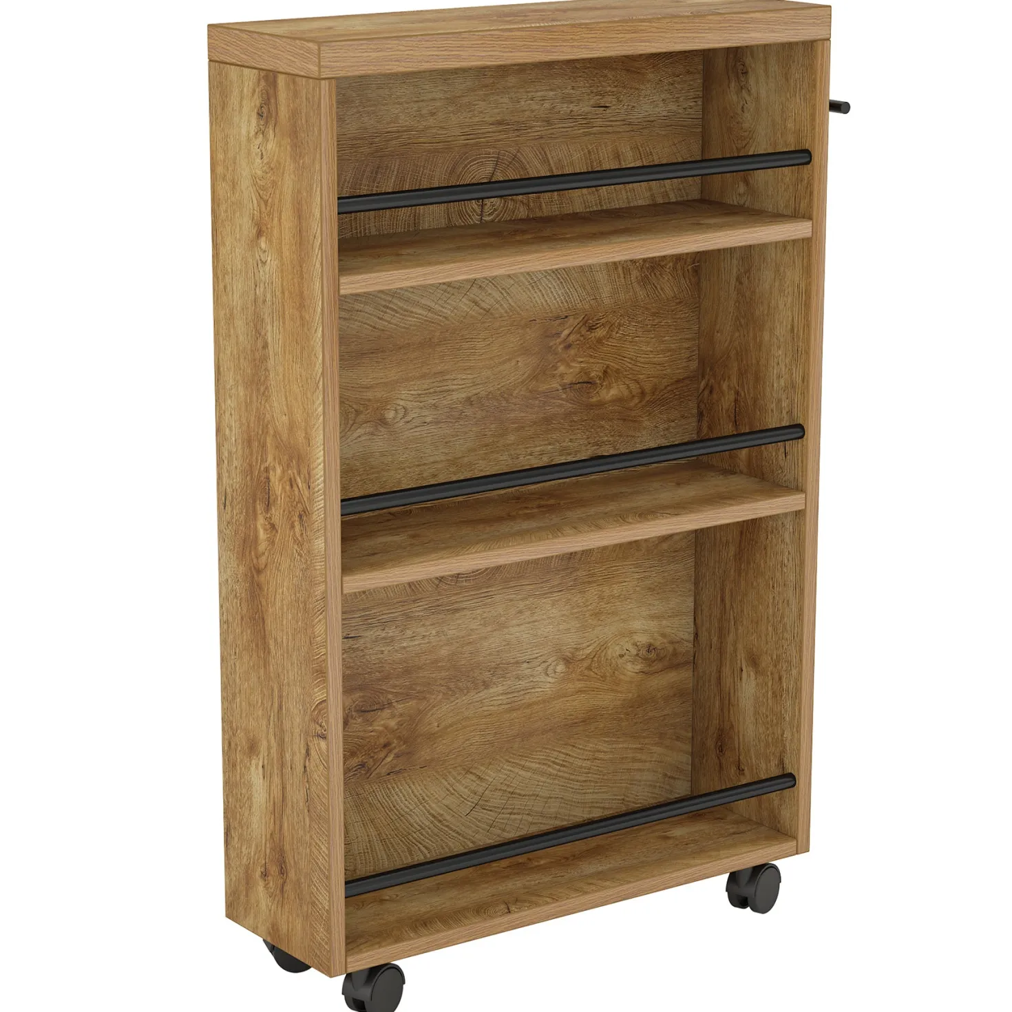 4-Tier Storage Cart, Slim Rolling Narrow Kitchen Cart for Small Place