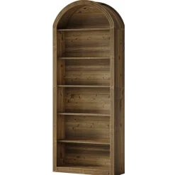 6/8-Tier Tall Bookshelf, Wooden Arched Bookcase Display Shelving Unit