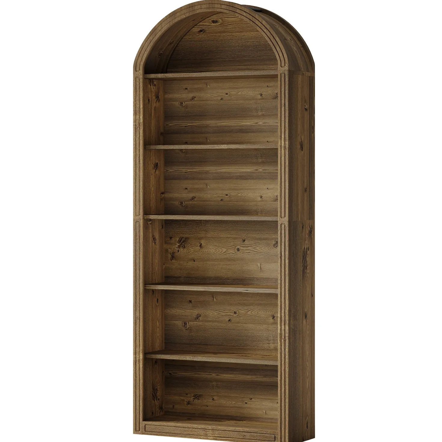 6/8-Tier Tall Bookshelf, Wooden Arched Bookcase Display Shelving Unit
