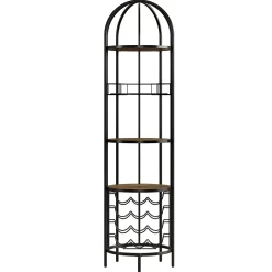 5-Tier Wine Rack, Industrial Bar Wine Cabinet with Bottle Holder