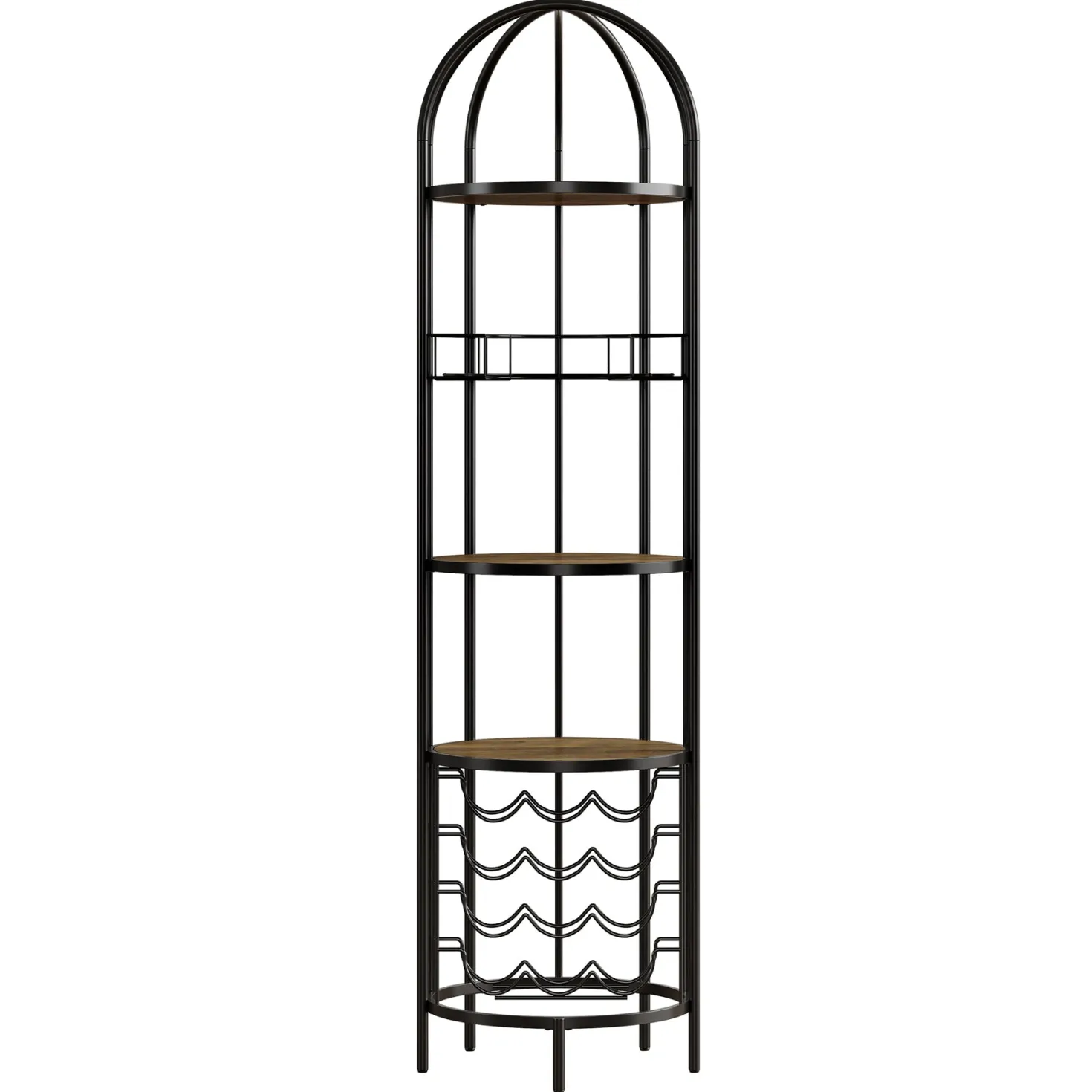 5-Tier Wine Rack, Industrial Bar Wine Cabinet with Bottle Holder