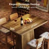 Tribesigns 47" Bar Table, Rustic Industrial Pub Table with Footrest for Kitchen Bar Restaurant