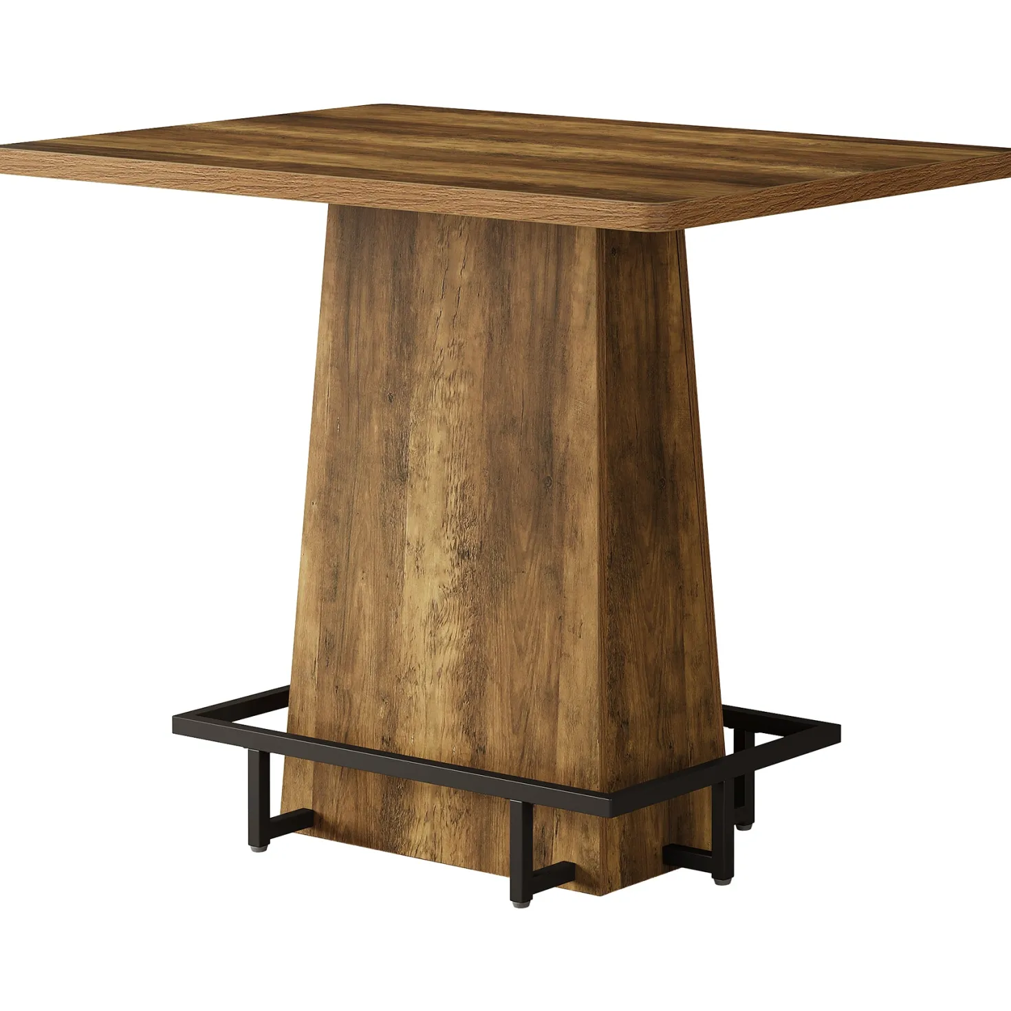 Tribesigns 47" Bar Table, Rustic Industrial Pub Table with Footrest for Kitchen Bar Restaurant