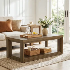 Tribesigns 47" Center Table, Rectangular Storage Coffee Table for Home