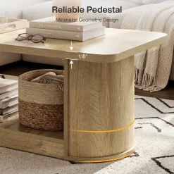 Tribesigns 47.3" Coffee Table, 2-Tier Storage Center Table for Living Room