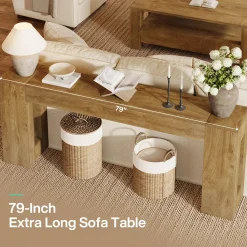 Tribesigns 78.74" Console Table, Modern Geometric Sofa Table for Entryway