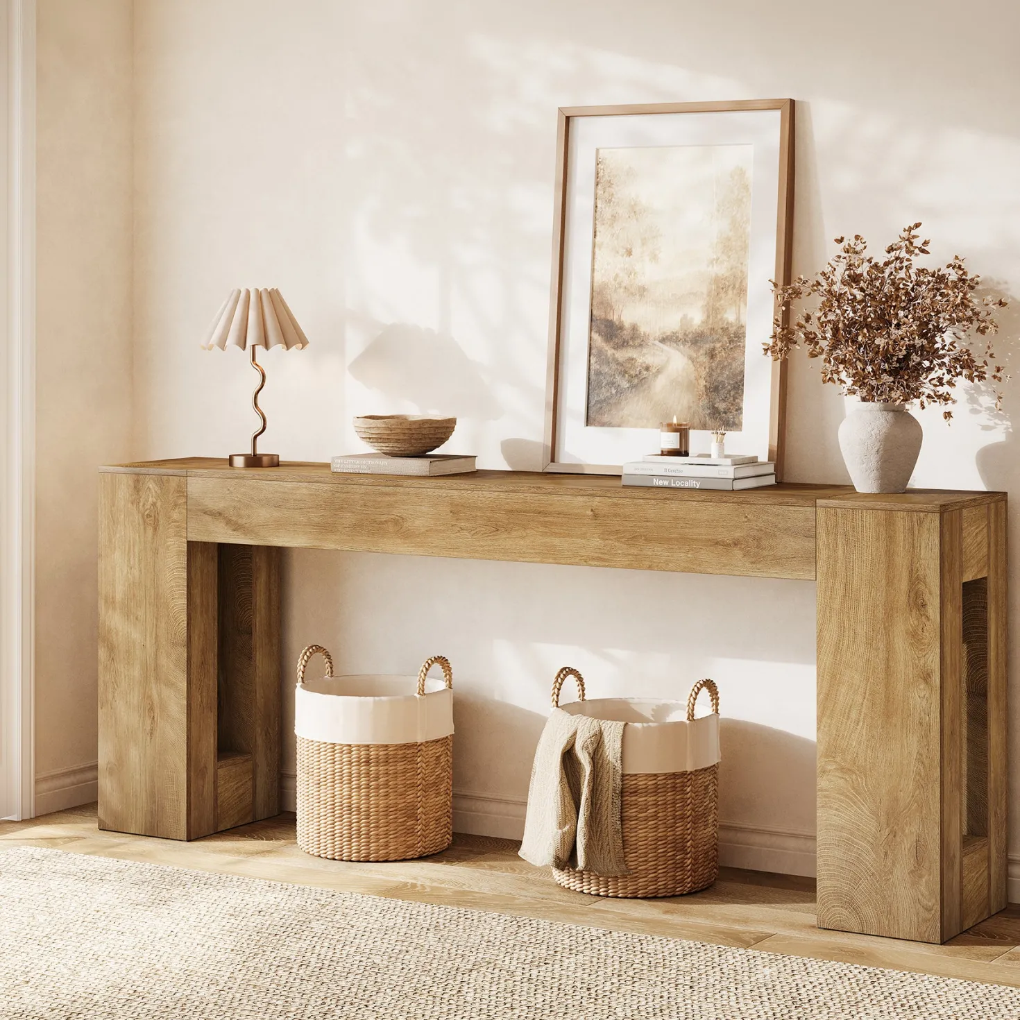 Tribesigns 78.74" Console Table, Modern Geometric Sofa Table for Entryway