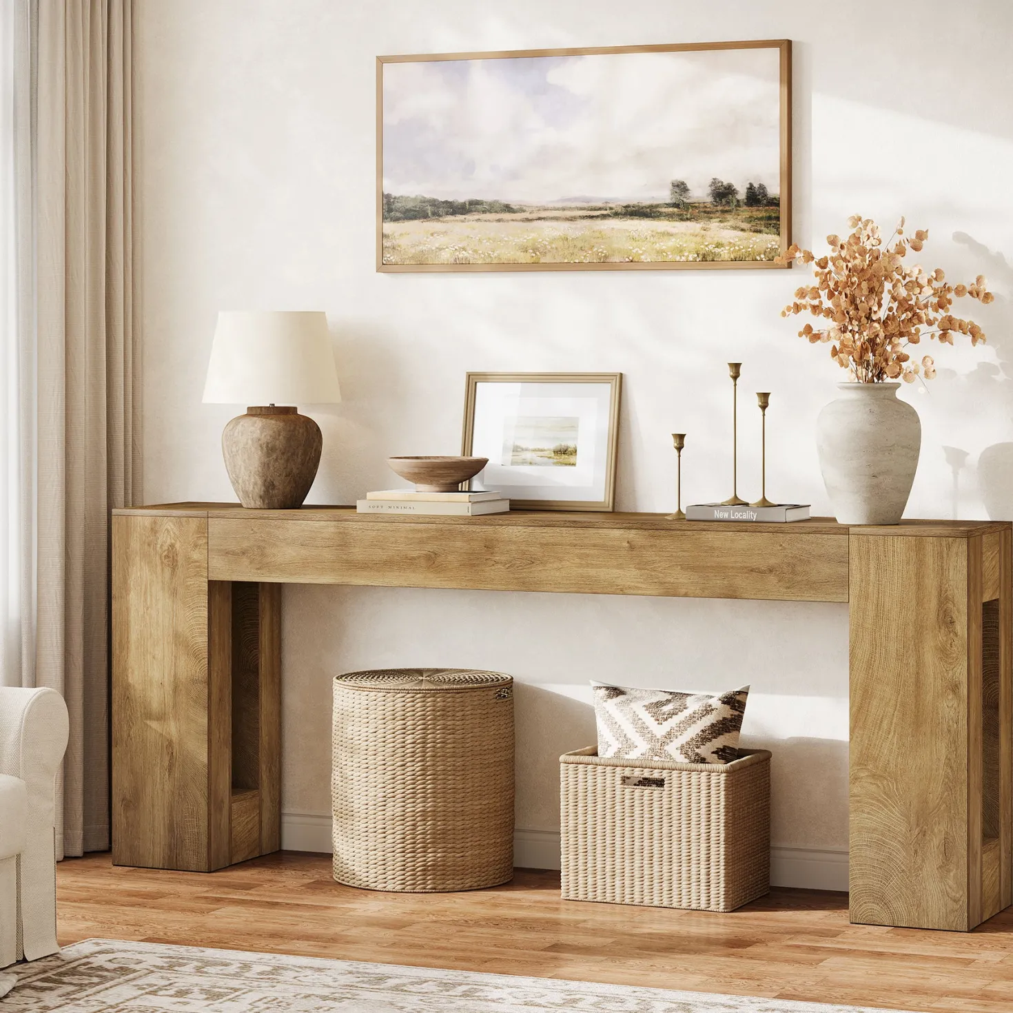 Tribesigns 78.74" Console Table, Modern Geometric Sofa Table for Entryway