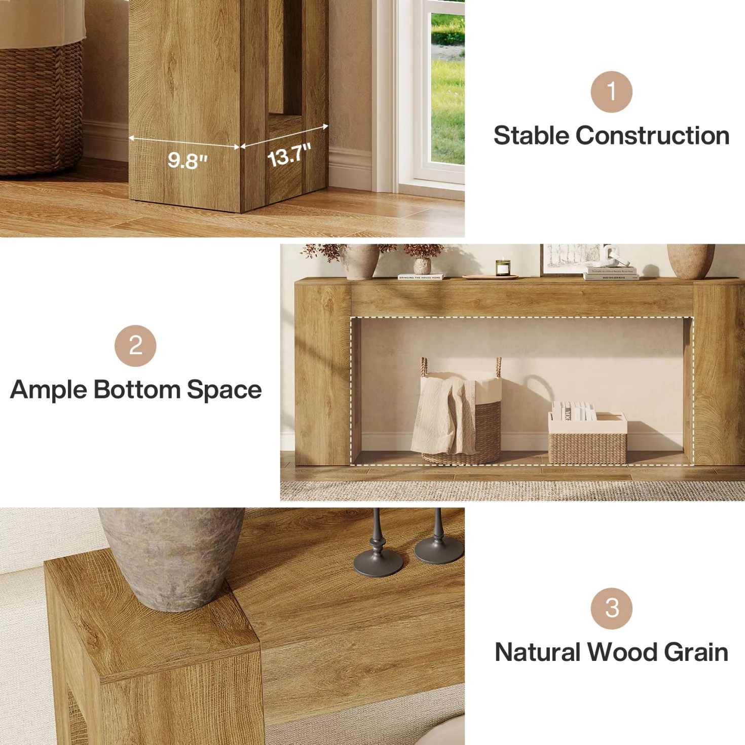 Tribesigns 78.74" Console Table, Modern Geometric Sofa Table for Entryway