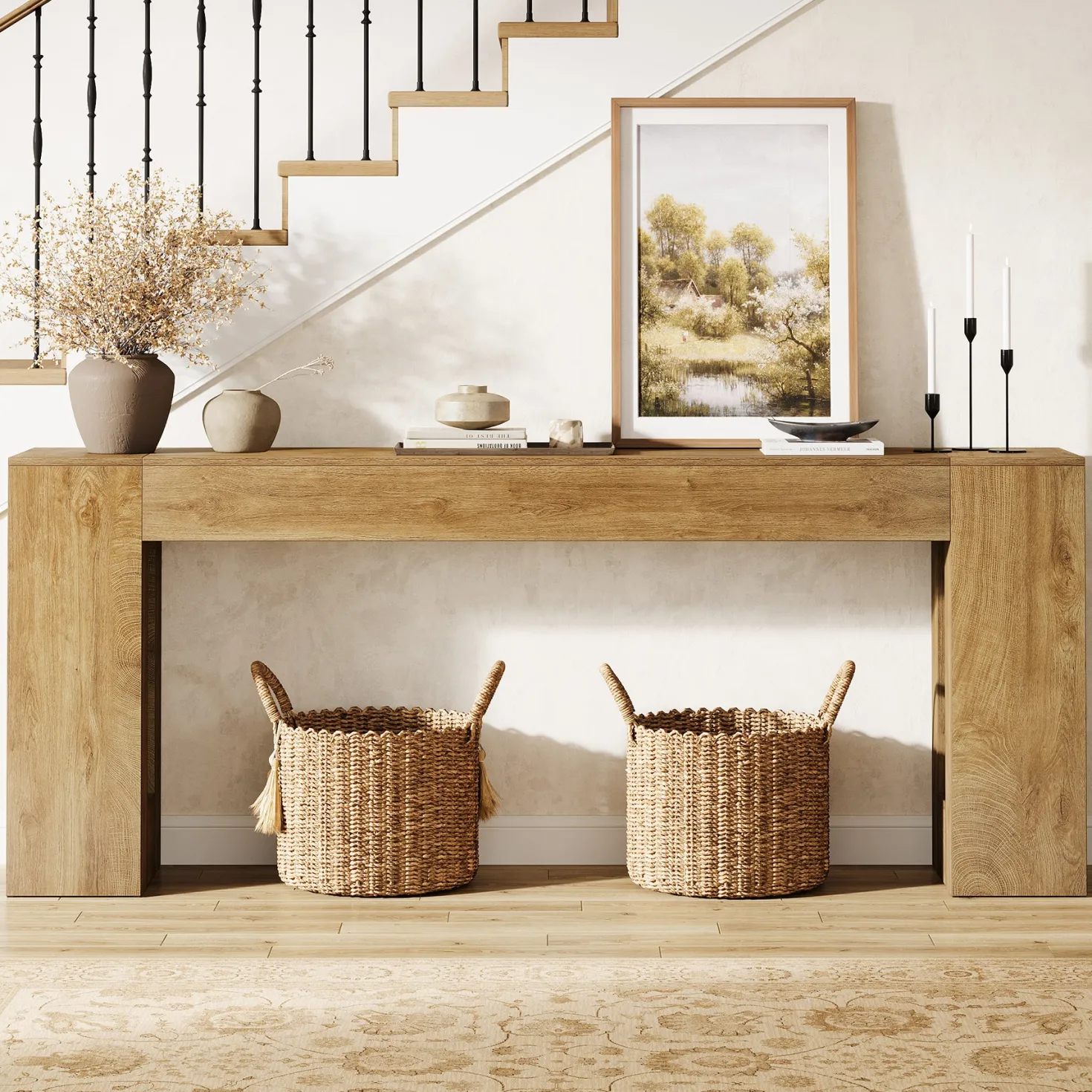 Tribesigns 78.74" Console Table, Modern Geometric Sofa Table for Entryway