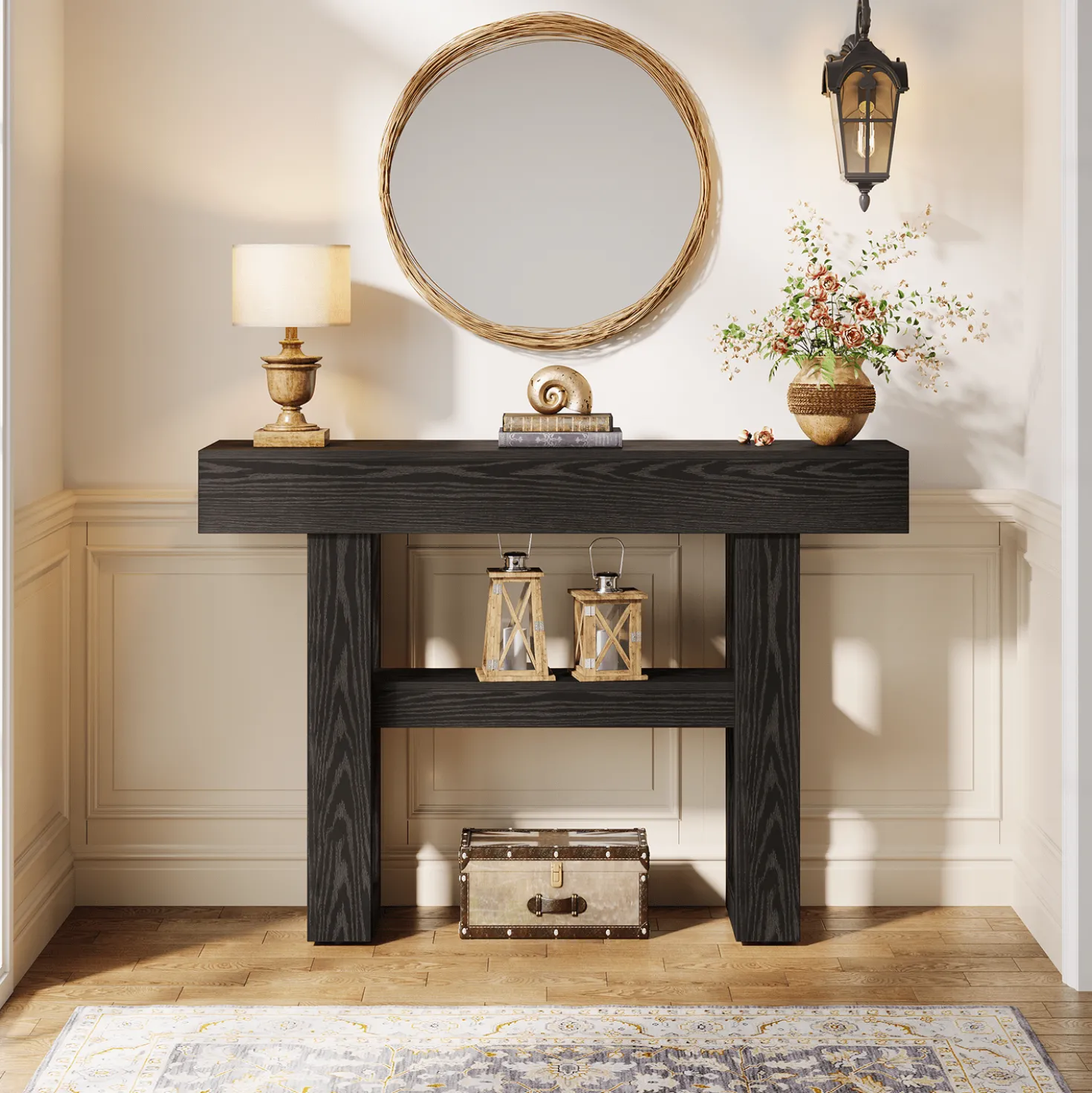 Tribesigns 41.34" Console Table, Rustic 2-Tier Storage for Entryway and Living Room