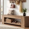 Tribesigns 62.99" Console Table, Solid Wood Entryway Table with Shelf for Hallway
