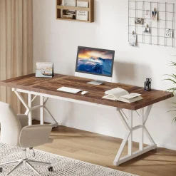 Tribesigns 70.86" Executive Desk, Industrial Style Computer Desk for Home Office