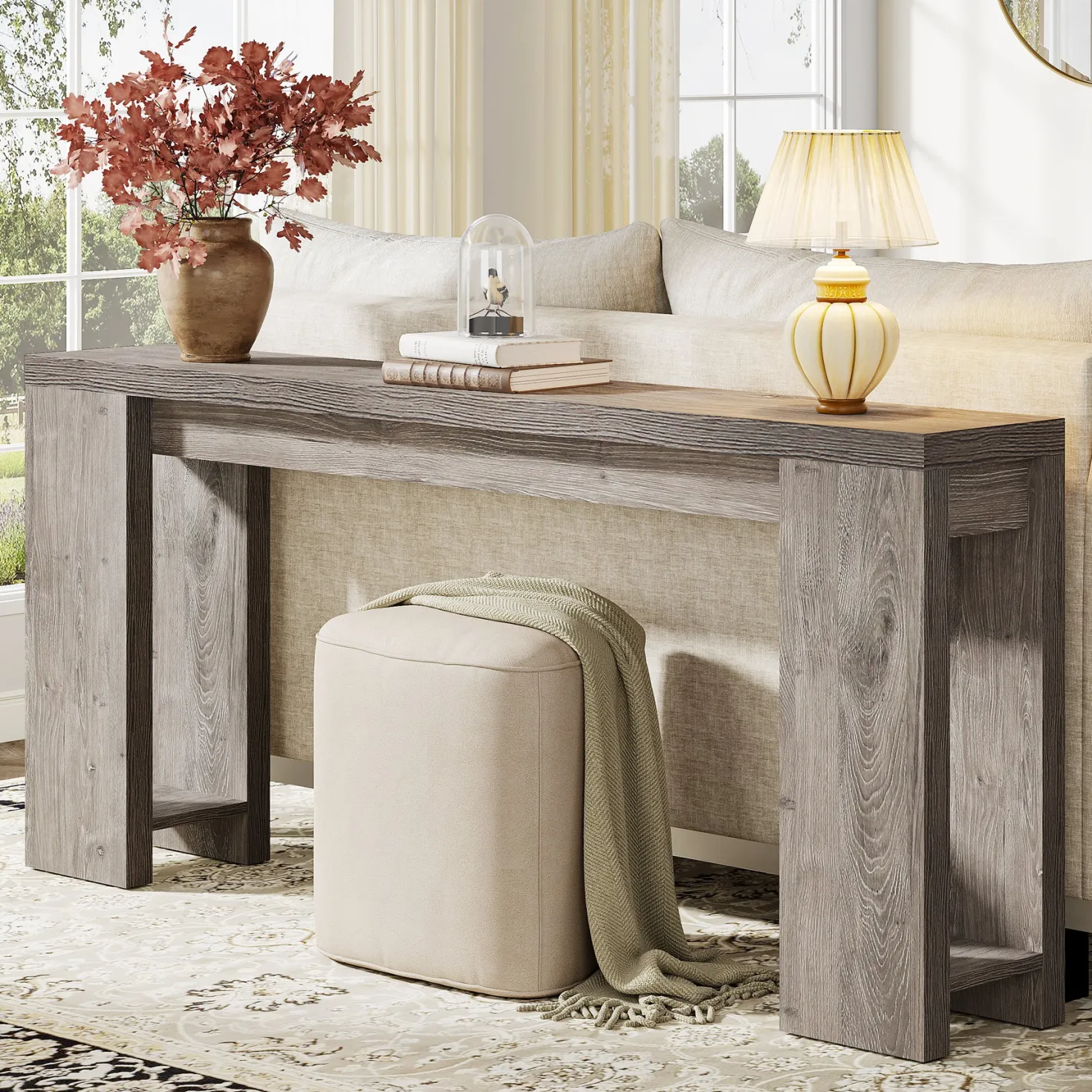 Tribesigns 70.9" Extra Long Console Table, Farmhouse Narrow Sofa Table for Entryway