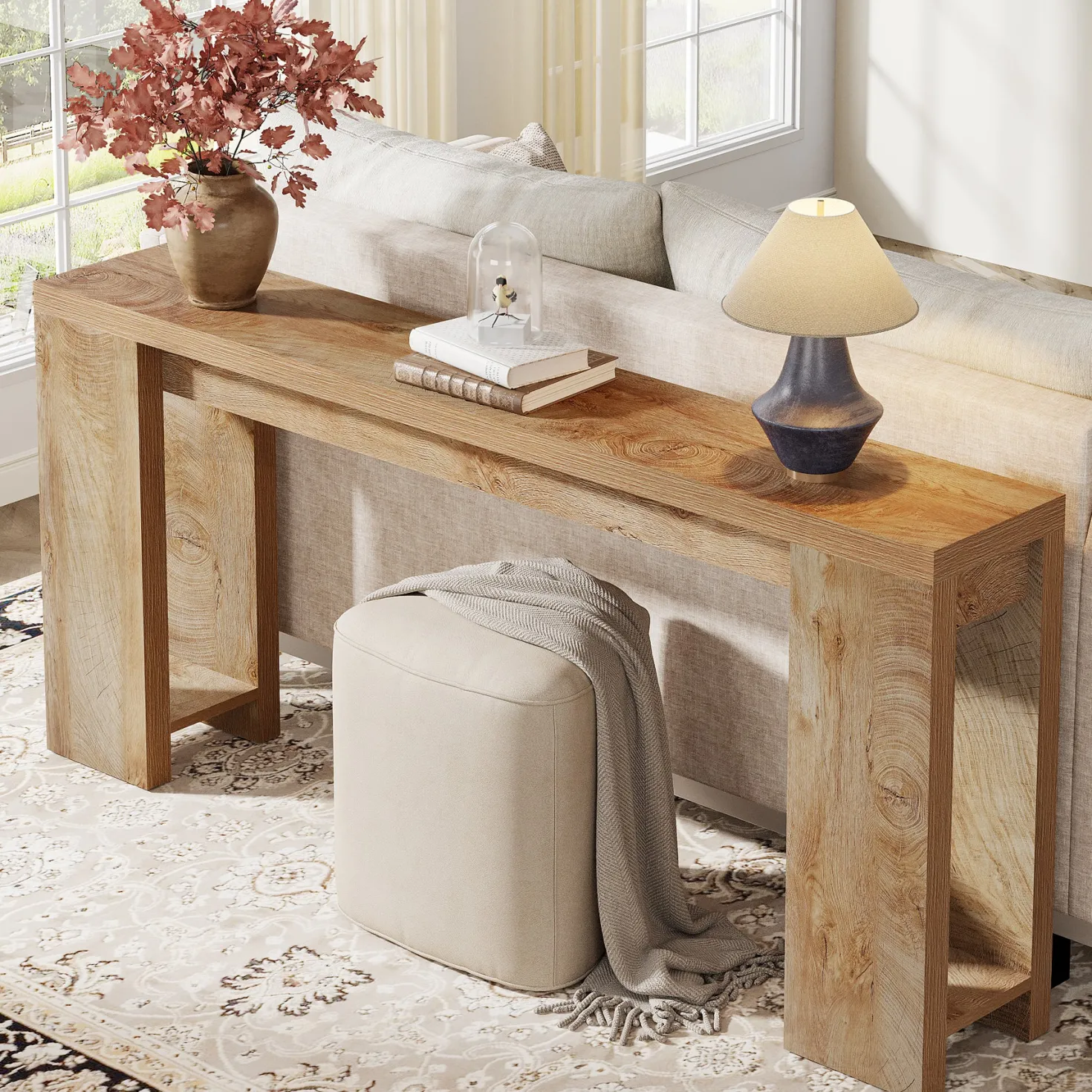 Tribesigns 70.9" Extra Long Console Table, Farmhouse Narrow Sofa Table for Entryway