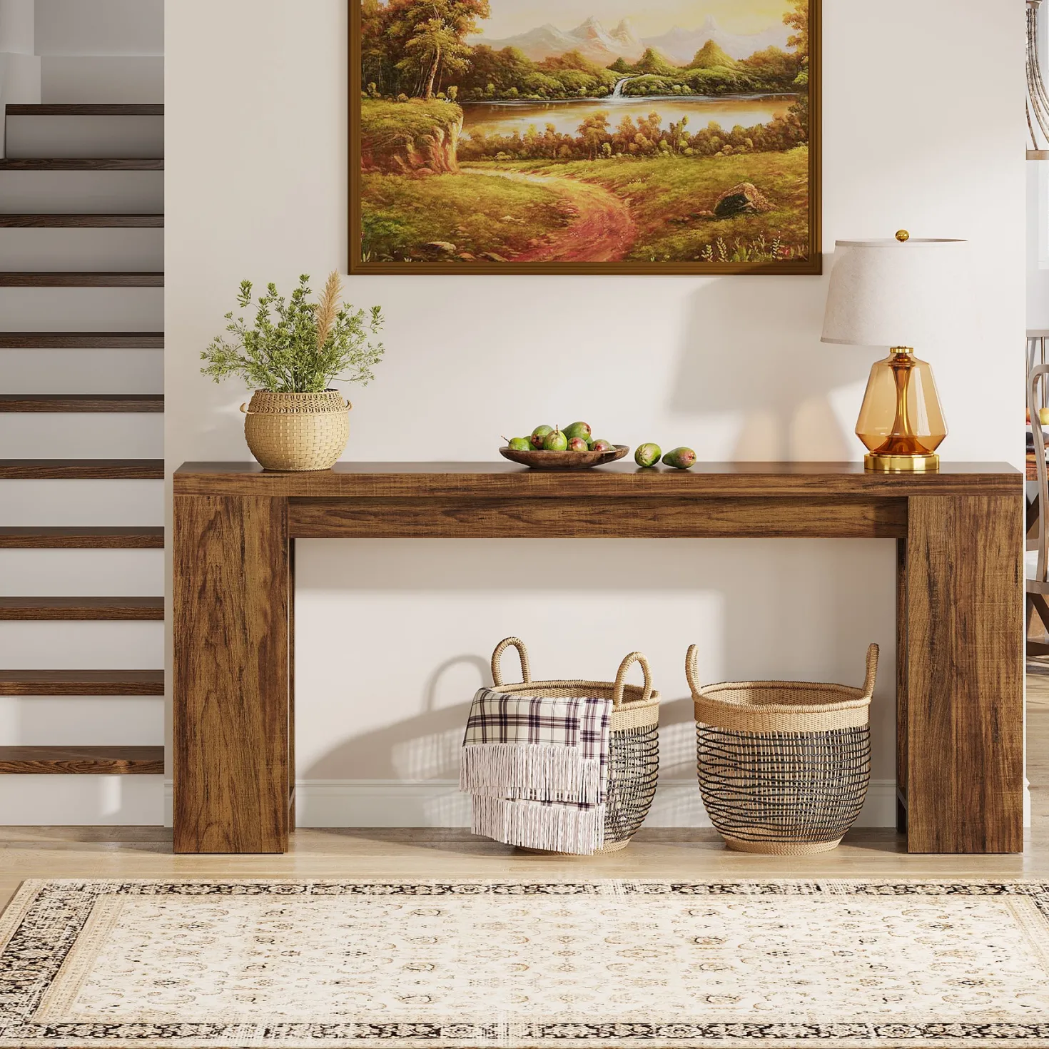 Tribesigns 70.9" Extra Long Console Table, Farmhouse Narrow Sofa Table for Entryway