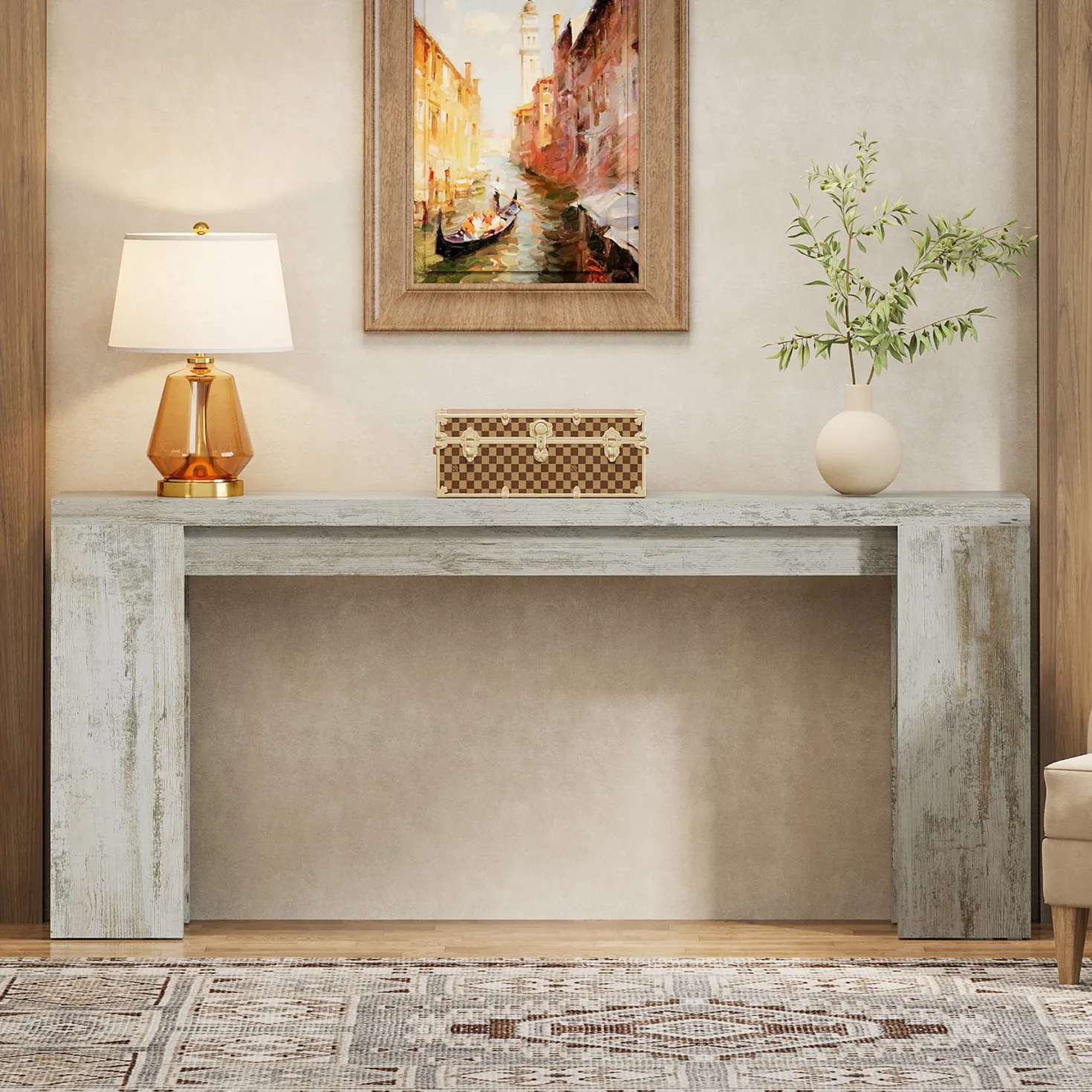 Tribesigns 70.9" Extra Long Console Table, Farmhouse Narrow Sofa Table for Entryway