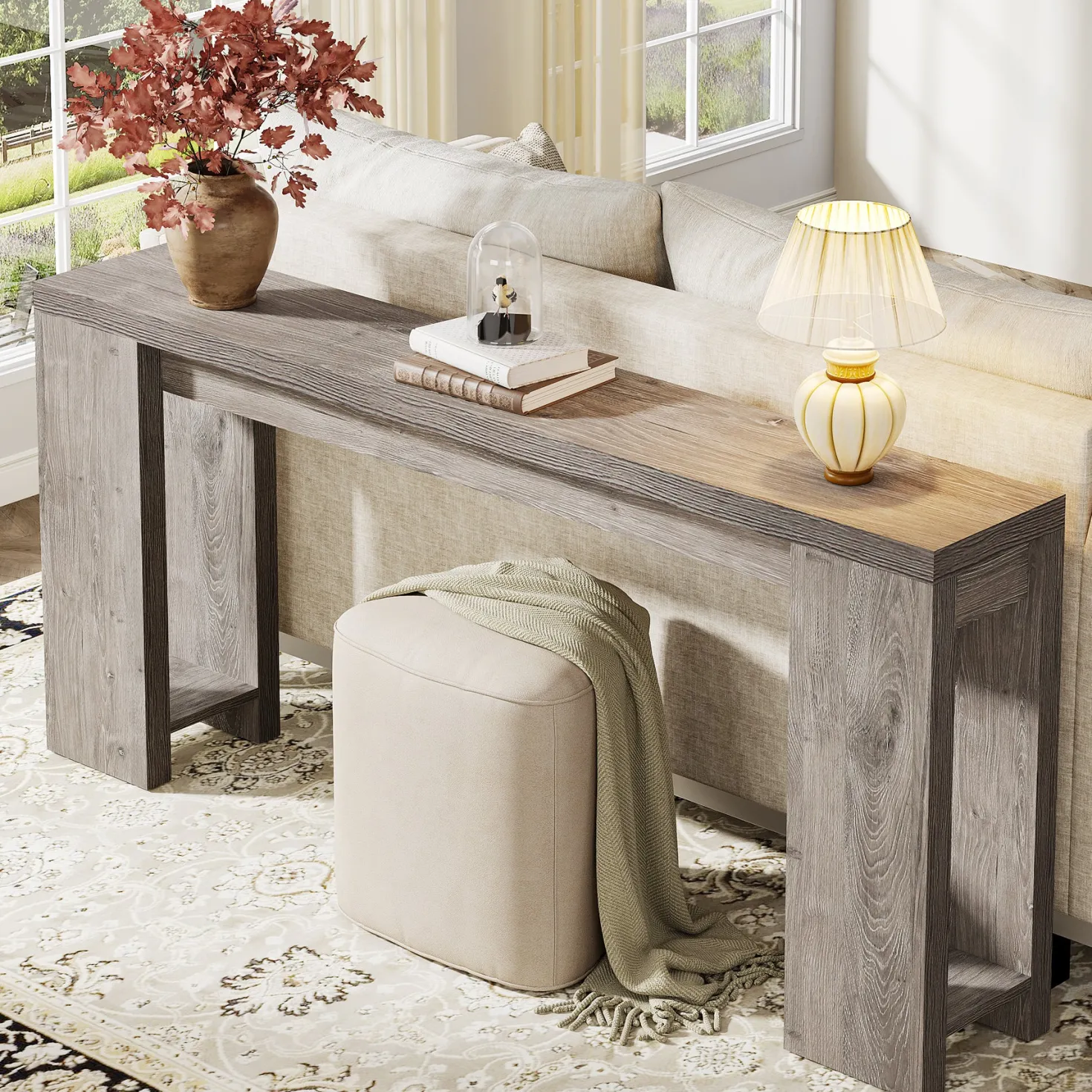 Tribesigns 70.9" Extra Long Console Table, Farmhouse Narrow Sofa Table for Entryway