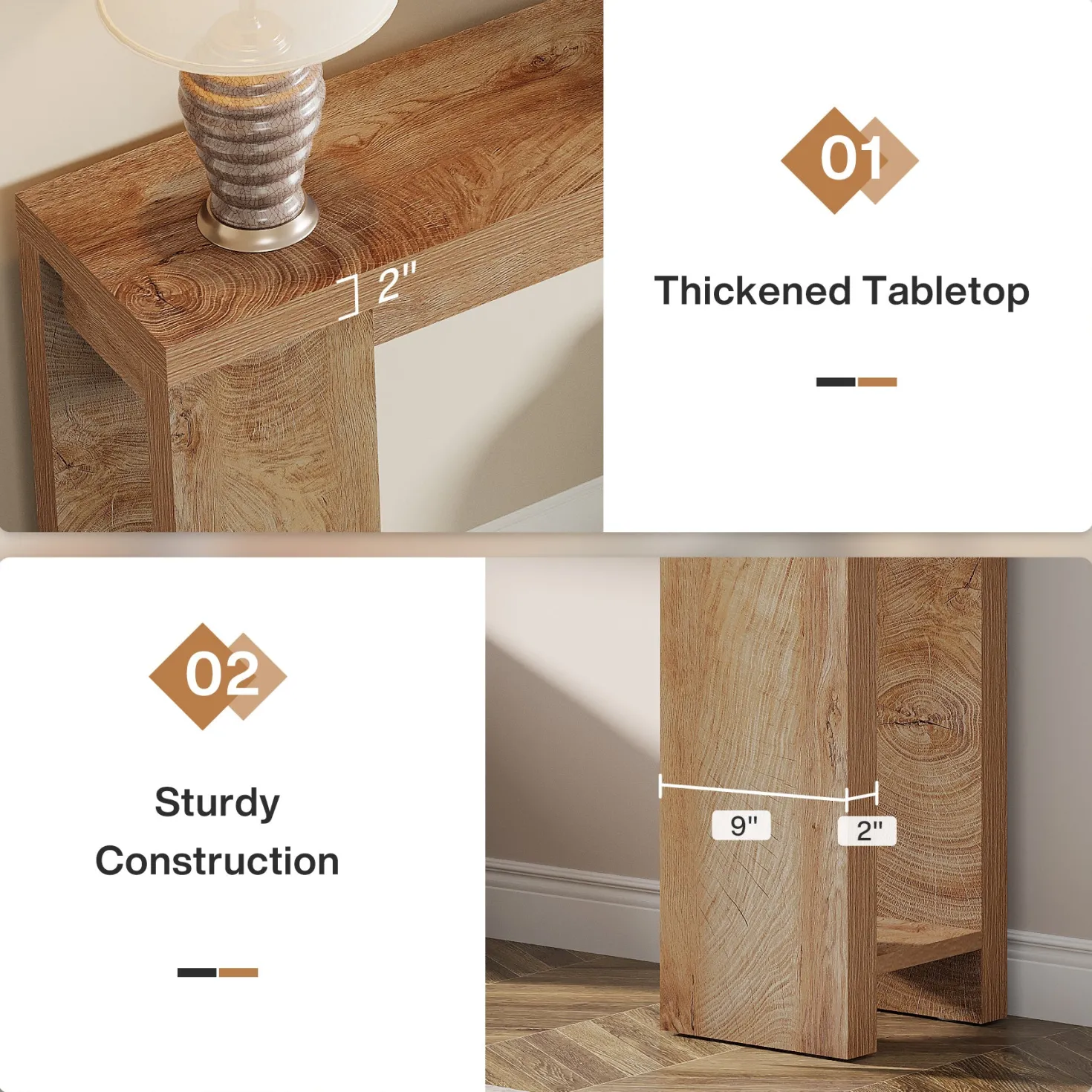 Tribesigns 70.9" Extra Long Console Table, Farmhouse Narrow Sofa Table for Entryway