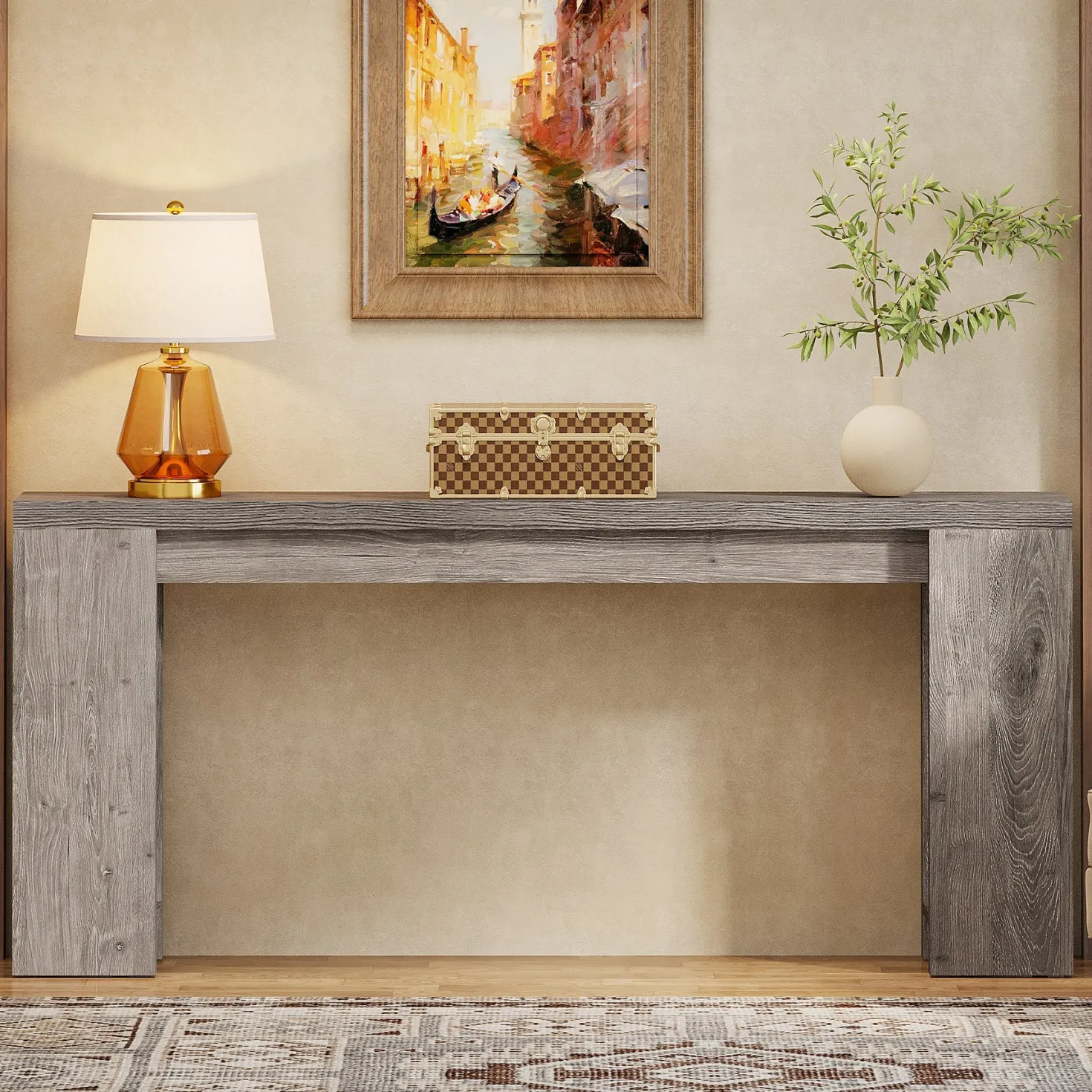 Tribesigns 70.9" Extra Long Console Table, Farmhouse Narrow Sofa Table for Entryway