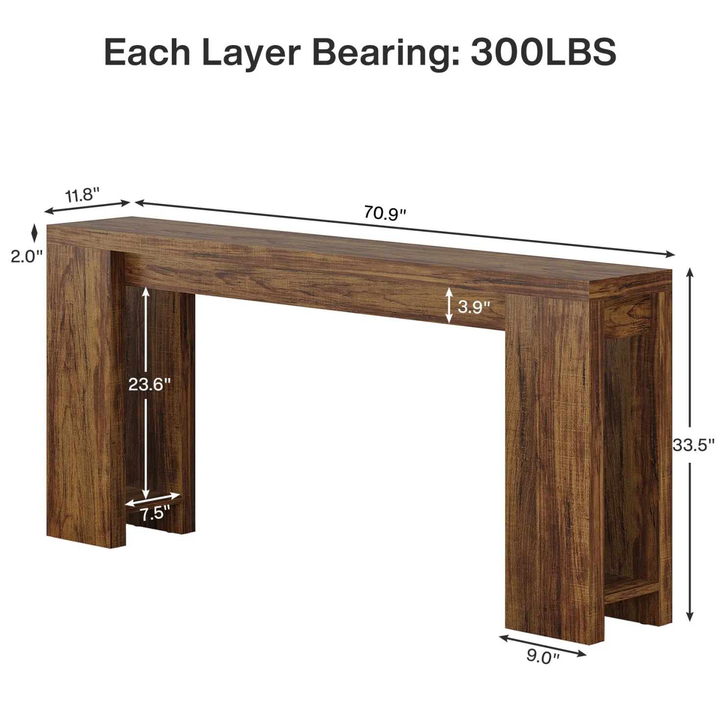 Tribesigns 70.9" Extra Long Console Table, Farmhouse Narrow Sofa Table for Entryway