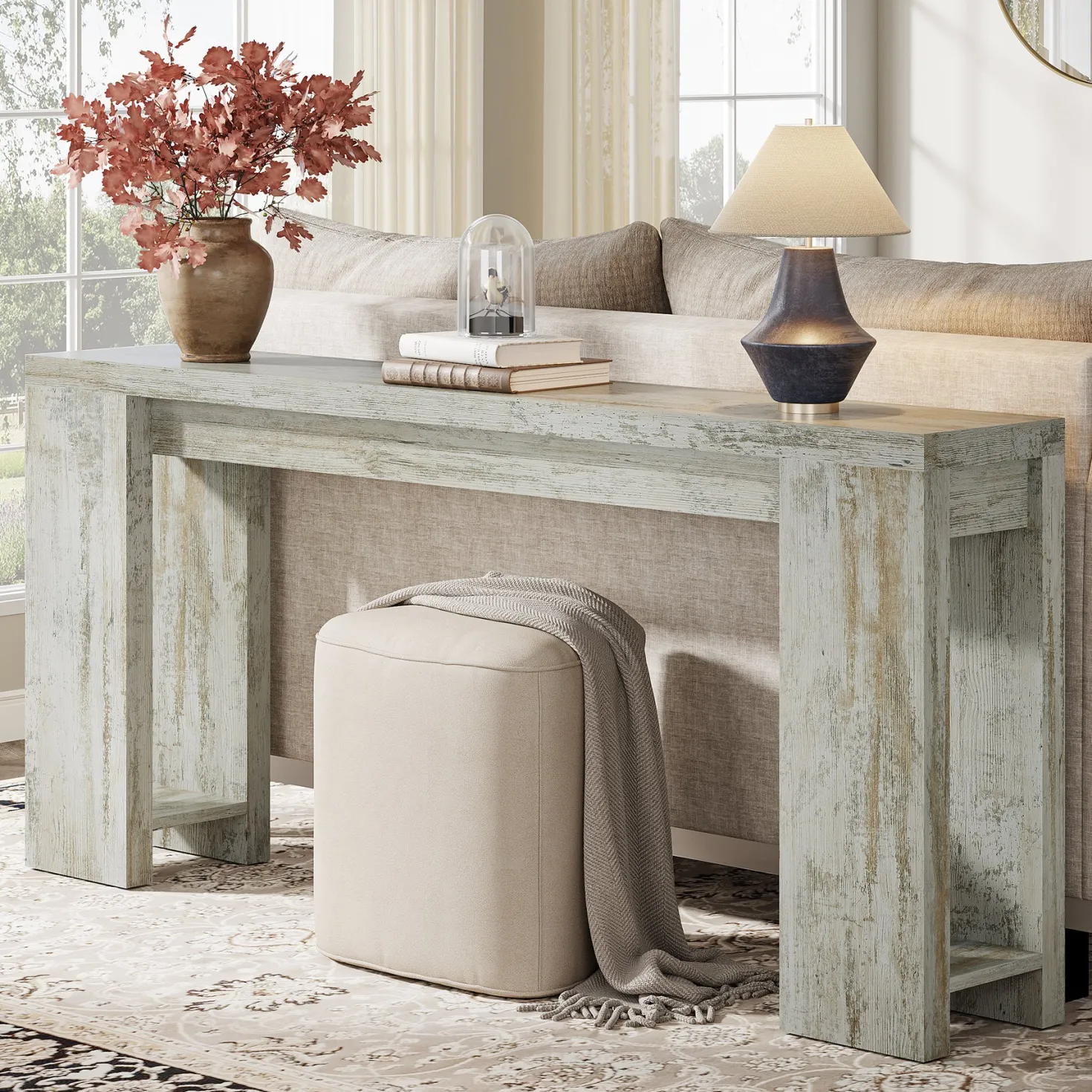 Tribesigns 70.9" Extra Long Console Table, Farmhouse Narrow Sofa Table for Entryway