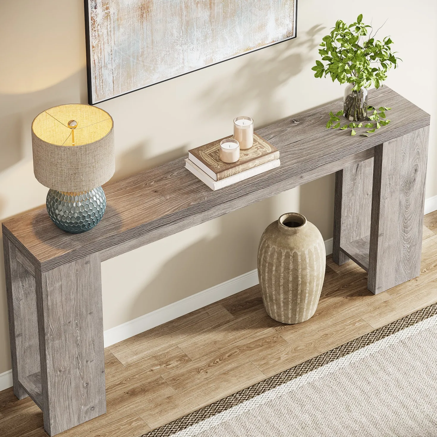 Tribesigns 70.9" Extra Long Console Table, Farmhouse Narrow Sofa Table for Entryway