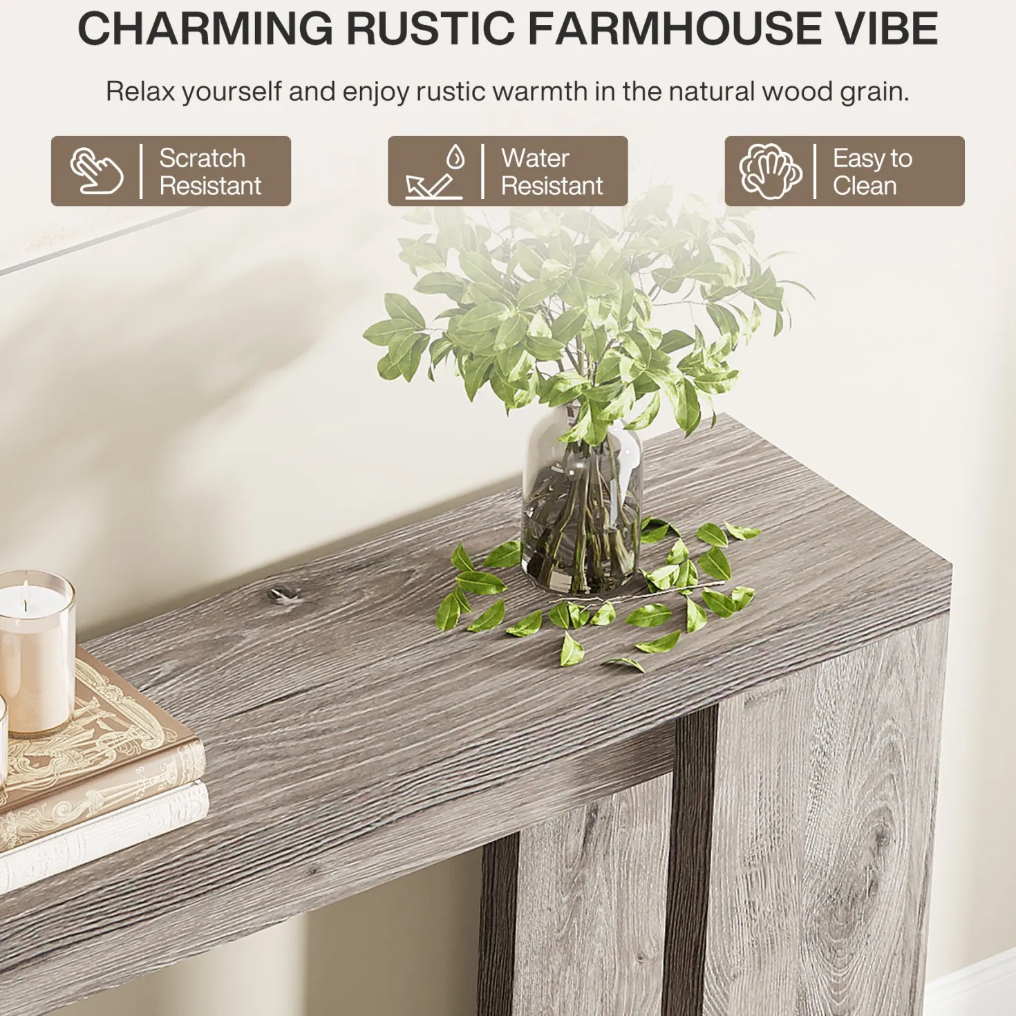 Tribesigns 70.9" Extra Long Console Table, Farmhouse Narrow Sofa Table for Entryway