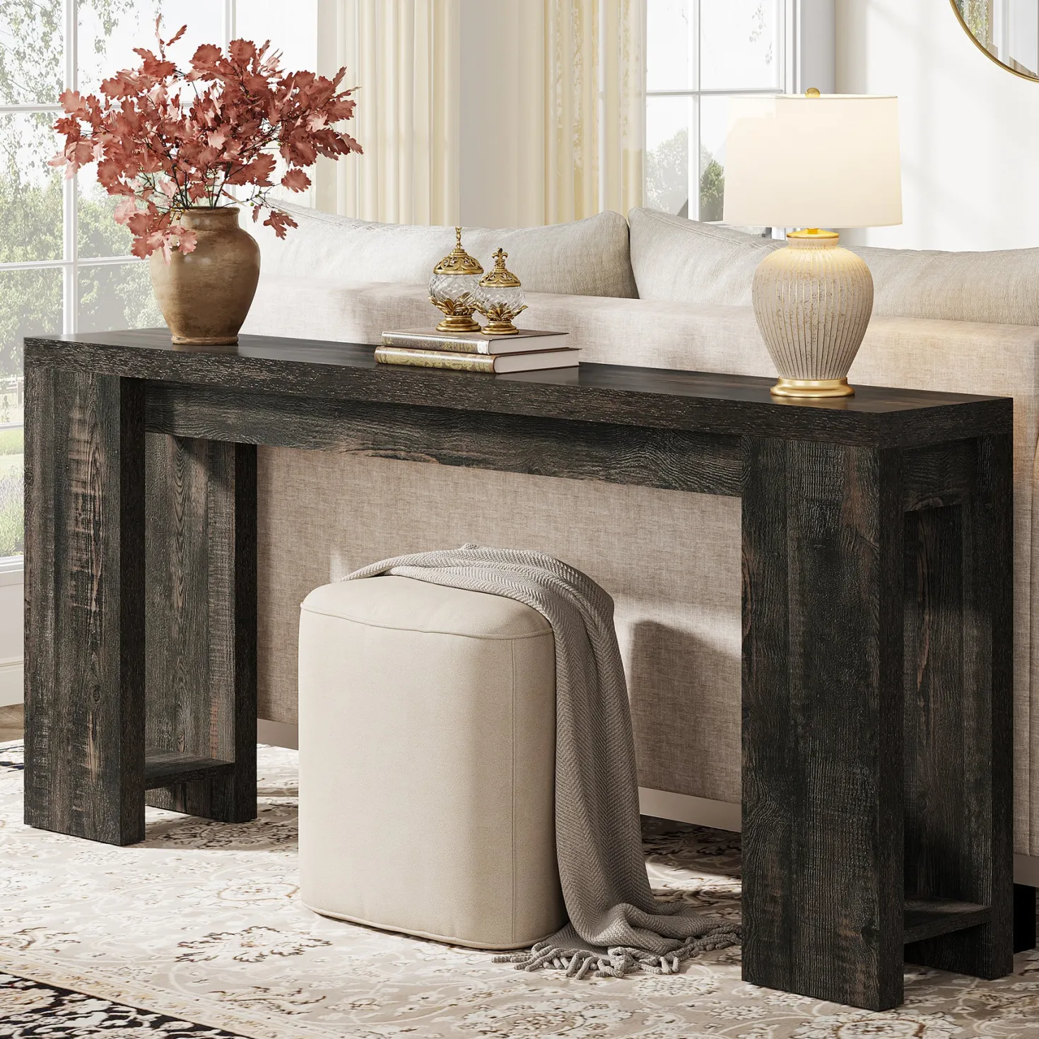 Tribesigns 70.9" Extra Long Console Table, Farmhouse Narrow Sofa Table for Entryway