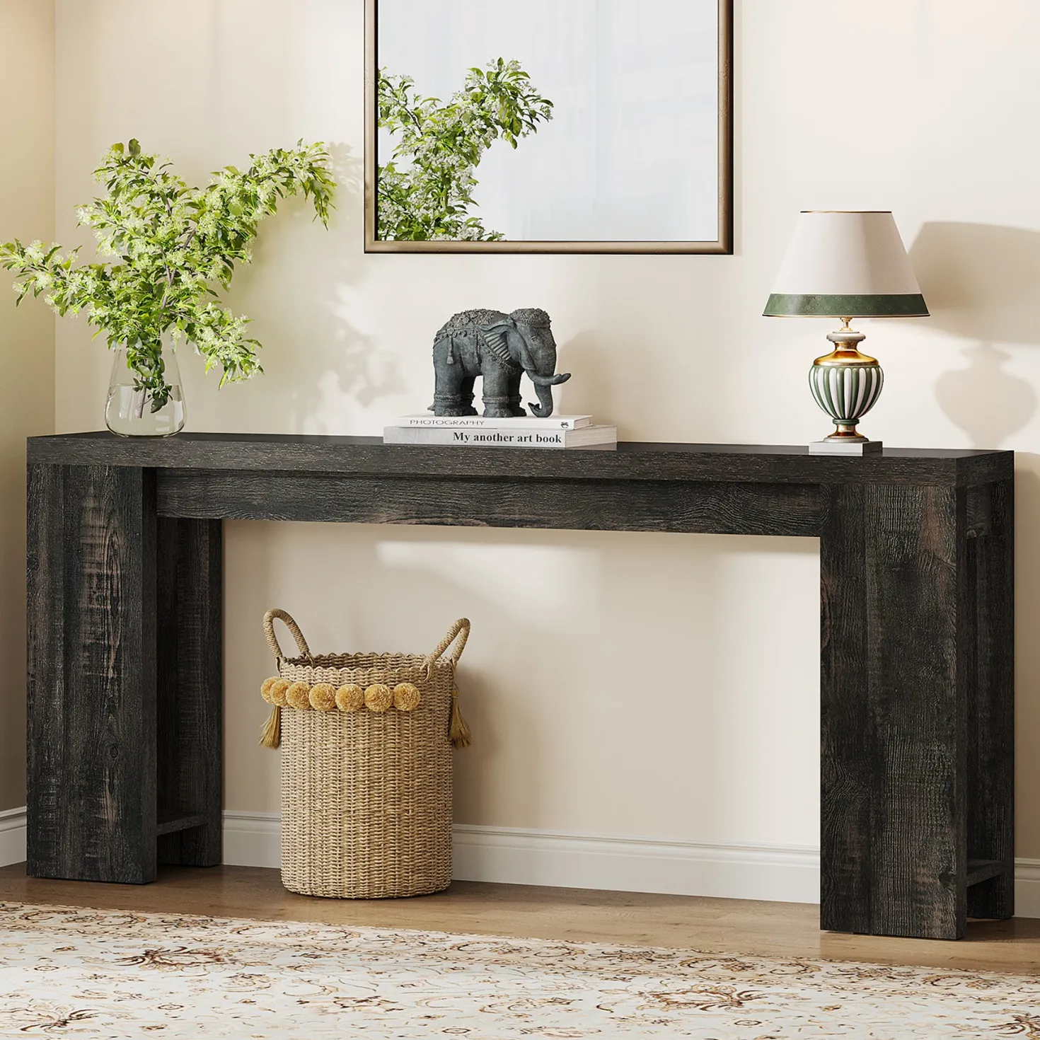 Tribesigns 70.9" Extra Long Console Table, Farmhouse Narrow Sofa Table for Entryway