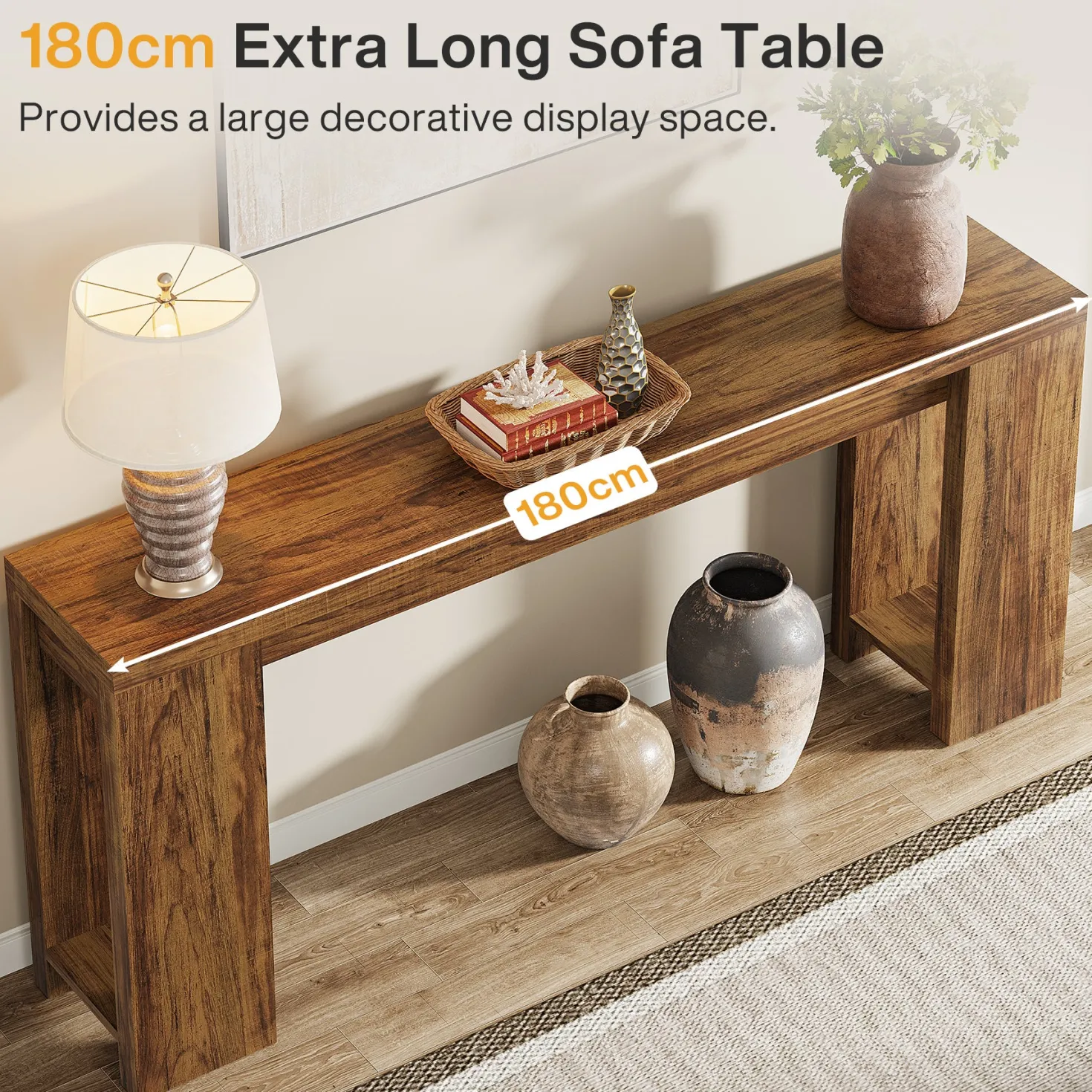 Tribesigns 70.9" Extra Long Console Table, Farmhouse Narrow Sofa Table for Entryway